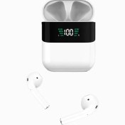Resim DVIP P45 TWS 5.0 Dijital Ekranlı Bluetooth Kulaklık Beyaz 