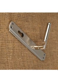 Resim Can Aynalı Nikel Saten Yale Çelik Kapı Kolu 1 Takım 