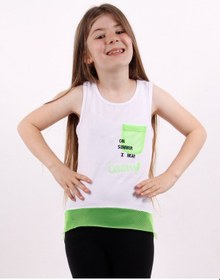 Resim Toontoy Kids Kız Çocuk File Cepli Atlet Beyaz 