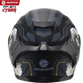 Resim Scoyco 871 Cyber Full Face Ece Onaylı Vizörlü Motosiklet Kaskı 