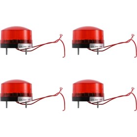 Resim 4x Ac 220V Endüstriyel LED Flaş Flaş Işık Kaza Uyarı Lambası Kırmızı LTE-5061 De (Yurt Dışından) 