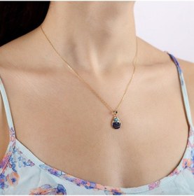 Resim 14 Ayar Nazarlık Altın Kolye Mine Damla Tasarım N11.5365 