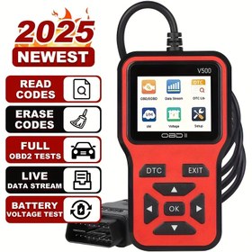 Resim 2025 Yılında En Son OBD2 Tarayıcı Teşhis Aracı - Veri Akışı, I/M Hazır, Voltaj Testi ve Silme Fonksiyonları ile Tam Motor Kod Okuyucusu, OBD Güçlü, 1996 Yılından İtibaren Tüm Araçlarla Uyumlu, Pil Olmadan 