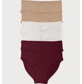 Resim Malabadi Kadın Ten Ekru Bordo 6 Lı Paket Modal Dar Kalıp Ara Bel Slip Külot 187 Ten-ekru-bordo 