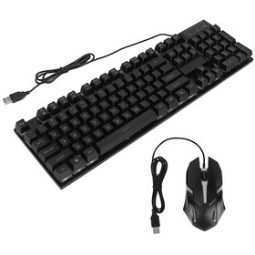 Resim Tenfowee Oyuncu Klavye Ve Fare Seti - 104 Tuşlu, 7 Renkli Led Aydınlatmalı, Su Geçirmez, Ergonomik Tasarım, Usb Bağlantı, Masaüstü Oyunlar İçin 