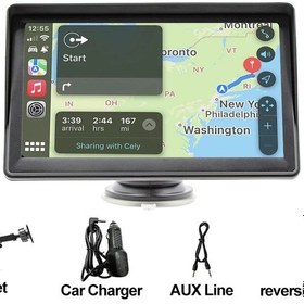 Resim Ips 7 Inç Taşınabilir Wıfı Kablosuz Carplay Android Oto Araba Radyo Multimedya 7-pad 