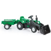Resim Dolu 8048 Ranchero Römorklu Pedallı Traktör Yeşil Çocuk Traktör 