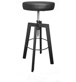 Resim Presto Bar Sandalyesi Bar Taburesi Siyah Deri Oturak-Siyah 