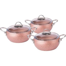 Resim Özkent 6 Parça Granit Güveç Set Rose Gold Sap 