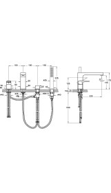Resim Artema Root Square A42757 Küvet Bataryası, 4 Delikli, Krom 