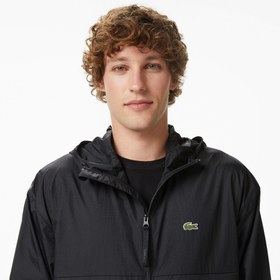 Resim Lacoste Erkek Kapüşonlu Siyah Yağmurluk 