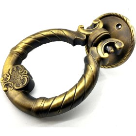 Resim Antika Tarz Dekoratif Pirinç Saray Kapı Tokmağı, Taktak - 97MM, Antik 