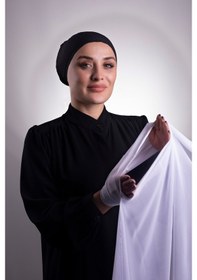 Resim Hürrem Bone Beyaz Pratik Hazır Geçmeli Şal Şifon Boru Boneli 3001_42 