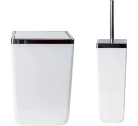 Resim Banyo Seti, Çöp Kovası ve Tuvalet Fırçası, Modern Beyaz Tasarım 