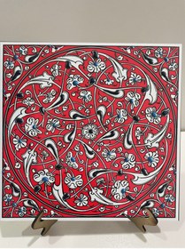 Resim Armada Çini 20x20 Cm Ed 325 Kırmızı Iznik Rumili Desen Eldekoru Çini Karo 