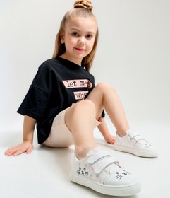 Resim Mnpc Kız Çocuk Beyaz Kedili Sneaker Ayakkabı 