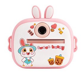 Resim 4Berry Q7 Dinazor Pembe Taşınabilir Fotoğraf Yazıcı ve Kamera 