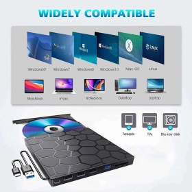Resim Monozone Harici CD DVD Yazıcı Okuyucu USB 3.0 + Type-C - 8’si 1 Arada Çoklayıcı Hub Sd/tf Kart Destekli 