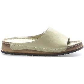 Resim Hakiki Deri Kadın Dolgu Topuk Terlik 972za309 Avokado Yeşil 