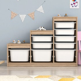 Resim Swiss 9 Sepetli Çok Amaçlı Oyuncak Dolabı Sonomo Beyaz 