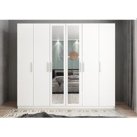 Resim Diana 6 Kapaklı Dolap Gardırop Beyaz 