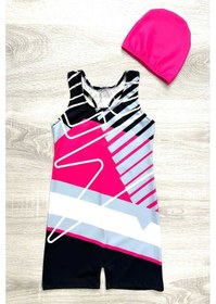Resim My Kids Wear Yüzücü Şortlu Kız Çocuk Mayo Boneli Mavi - Sarı 