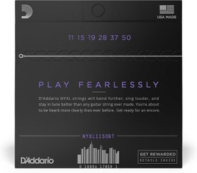 Resim D'Addario Elektro Gitar Telleri | Gitar Telleri E Gitar | Premium Teller Elektro Gitar | En Popüler Tel Markası | NYXL1150 | "New York" Çelik | Orta (11-50) | Dengeli Gerilim 