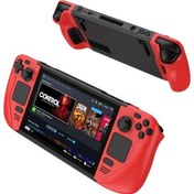 Resim Gkk Steam Deck Renk Kontrastlı Düşme Önleyici Oyun Konsolu Kılıfı Uyumlu Kırmızı 