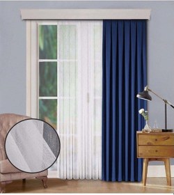 Resim Kırık Beyaz Düz Tül Perde Şantuk Sık Pile 1'e 3 Pile-kırık Beyaz Kırık Beyaz 