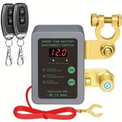 Resim Motion003 Gri Akıllı Araç Pil Kesme Anahtarı 12v Uzaktan Kumandalı Led Voltaj Göstergeli Hırsızlık Önleyici Otomobil Karavan Atv Tekne 