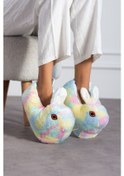 Resim Albishoes Tavşanlı Figür Peluş Renkli Kadın Ev Botu Panduf 001 