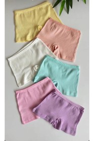 Resim Gold Night Kız Çocuk Fitilli Pastel Renk 6 lı Külot / Boxer 