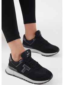 Resim Tonny Black Unisex Siyah Kaymaz Eva Taban Süet Sneaker 