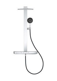 Resim Grohe Rainshower Aqua Pure Duvara Monte Termostatik Bataryalı Duş Sistemi Siyah/krom - 100964kı00 Siyah 