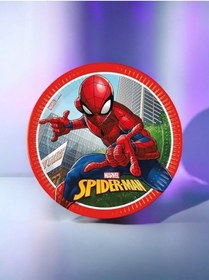 Resim 8 Adet Spider-man Temalı Tabak - Doğum Günü Parti Ve Eğlenceli Etkinlikler İçin 7 