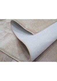 Resim Raschel Carpet Kesme Yolluk Kaymaz Taban Yumuşak Peluş Halı Bej 
