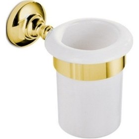 Resim New England Duvara Monte Diş Fırçalık - Seramik/altın Altın 