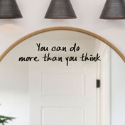 Resim YAPABİLİRSİNİZ DEDİKLERİNİZDEN DAHA FAZLASINI YAPINIZ - Banyo, Makyaj ve Kapı Dekoru için İlham Verici Su Geçirmez Vinil Ayna Etiketi - Siyah Harfli Modern Pozitif Enerji Ev Sticker'ı, Makyaj Aynası Aksesuarı | Parlak Bitiş 
