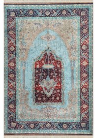 Resim Dijital Baskılı, Yıkanabilir, Yumuşak Dokulu Çocuk Ve Yetişkin Seccade S-dot-hts-09 Mavi 