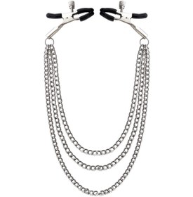 Resim Platox Siyah Zincirli Göğüs Ucu Sıkıştırıcı Nipple Clamp 