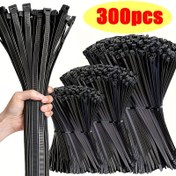 Resim 300 Adet Dayanıklı Naylon Kayış - Ev, Ofis, Açık Hava Kullanımı ve Mobilya Montajı & Bahçe İşleri İçin Uygun | 10.16/15.24/20.32 cm Bahçe Gereçleri | Şık Siyah Bağlama Kayışı 