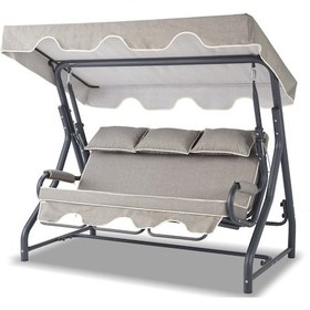 Resim Salvia 3 Kişilik Bahçe Balkon Salıncağı - Kırçıllı Gri Kırçıllı Gri 