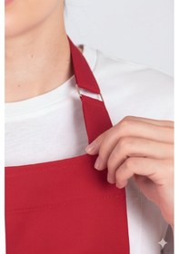 Resim Kadın Boyundan Asmalı Barista Şef Mutfak Önlüğü 60x85 Cm Kırmızı 