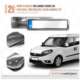 Resim intakrom Fiat Doblo Krom Plakalık - Hummer Tip 2 Adet 