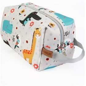 Resim Kirli Temiz Islak Organizer Çantası Animal Bebek Çocuk Kıyafet Çamaşır Anne Makyaj Alezli Çanta 