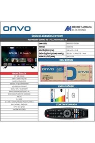 Resim Onvo 42OV9000F 42" 106 Ekran Uydu Alıcılı Full HD Google Smart LED TV 