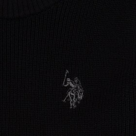 Resim U.S. Polo Assn. Kız Çocuk Siyah Bisiklet Yaka Basic Kazak 50316842-VR046 