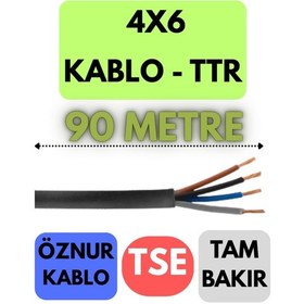 Resim Öznur 4x6 Ttr Kablo Metre Seçenekli Siyah - 90 Metre 