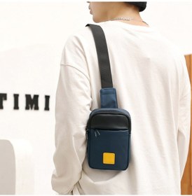 Resim Neevoyu Erkek Nylon Casual Çapraz Çanta - Lacivert, 19x13x4cm, Hafif Tasarım Koyu Mavi 