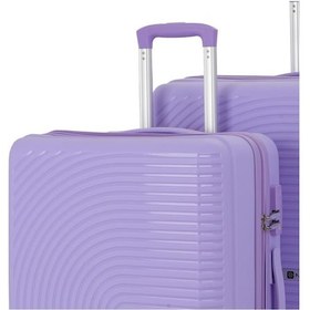 Resim Mçs Bavul Büyük Ve Orta 2li Set Kırılmaz Silikon Valiz V374 Lila Lila 